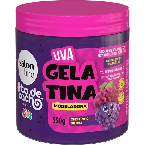 Gelatina Salon Line To De Cacho Kids Uva 550g