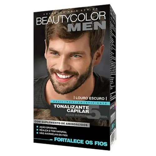 Kit Tonalizante Capilar Beauty Color Men Gel S/ Amônia Louro Escuro