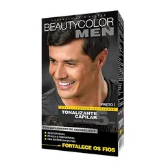 Kit Tonalizante Capilar Beauty Color Men Gel S/ Amônia Preto