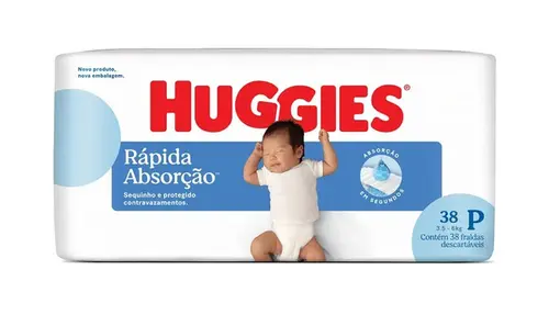 Fralda Huggies Rápida Absorção Pequena 38 Unidades