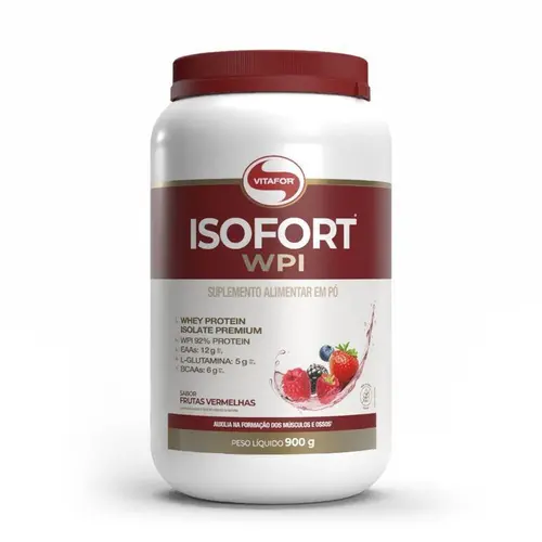 ISOFORT WPI Whey Protein Isolado Sabor Frutas Vermelhas 900g