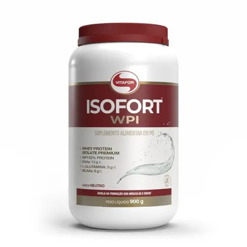ISOFORT WPI Whey Protein Isolado Sabor Neutro 900g