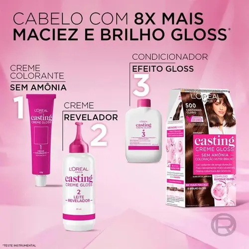 Tinta de Cabelo Casting Creme Gloss L’Oréal Paris 500 Castanho Claro