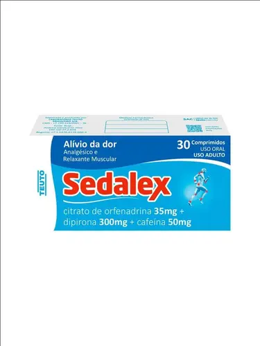Sedalex Dipirona 300mg + Orfenadrina 35mg + Cafeína 50mg 30 Comprimidos