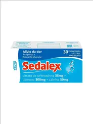 Sedalex Dipirona 300mg + Orfenadrina 35mg + Cafeína 50mg 30 Comprimidos