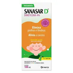 Sanasar D Emulsão Piolhos e Lêndeas Dimeticona 4% + Pente Fino com 100ml