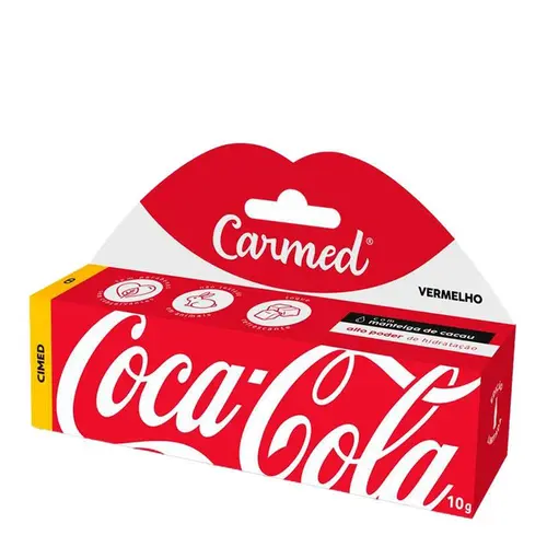 Carmed Hidratante Labial Coca Cola Vermelho 10g