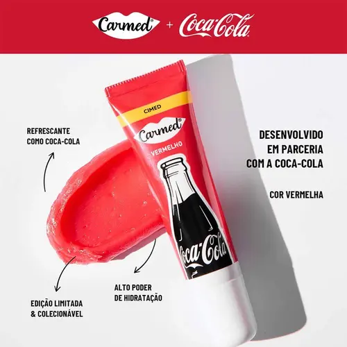 Carmed Hidratante Labial Coca Cola Vermelho 10g