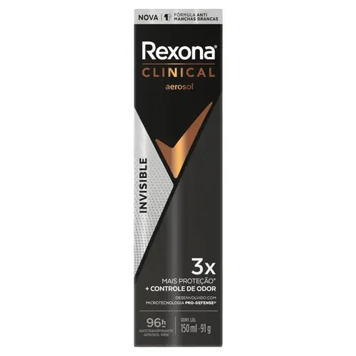 Desodorante Rexona Clinical Aerosol Men Invisible 150ml