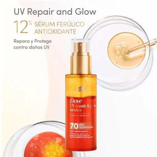 Óleo Corporal Dove Sérum Bifásico UV Repair & Glow+Ferúlico 110ml