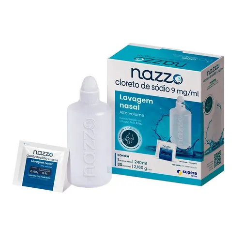 Nazzo Alto Volume Pó Para Solução Nazal 30 Saches + Frasco Lavador 240ml