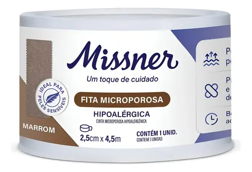 Fita Missner Microporosa Pele Negra E Morena 2.5cm X 4.5m