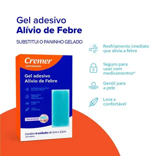 Gel Adesivo Cremer Alivio Da Febre 4 Unidades