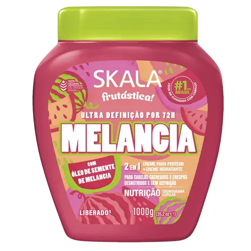 Creme Skala Frutástica Melancia 2 Em 1 Creme Para Pentear + Creme Hidratante 1Kg