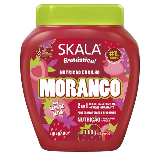 Creme Skala Frutástica Morango 2 Em 1 Creme Para Pentear + Creme Hidratante 1Kg