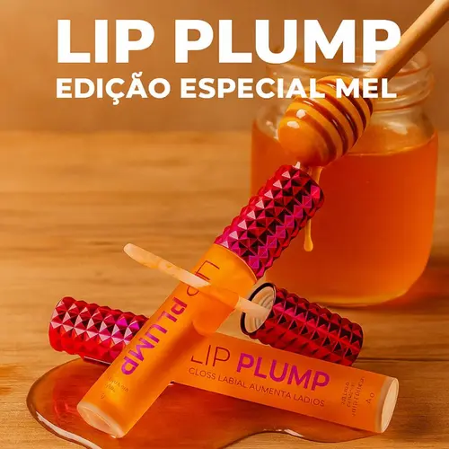 Lip Gloss Plump Mel Brilho Labial Aplicador Bella Femme