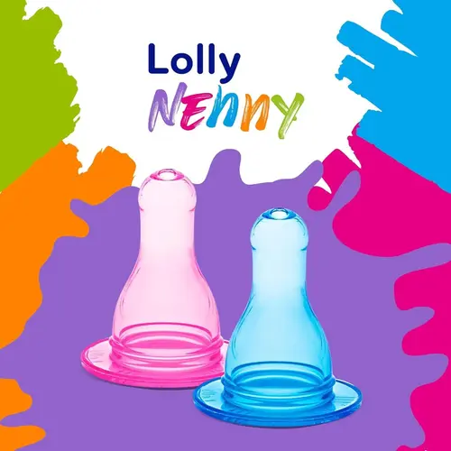 Bico De Mamadeira Redondo Lolly Nenny Rosa 0+ Meses