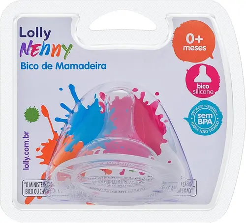 Bico De Mamadeira Big Redondo Lolly Nenny 0+ Meses