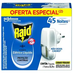 Aparelho Raid Elétrico Líquido 45 Noites + 1 Refil de 32,9ml