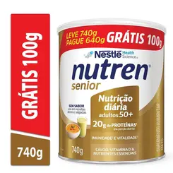 Suplemento Alimentar Nutren Senior Sem Sabor Leve 740g Pague 640g