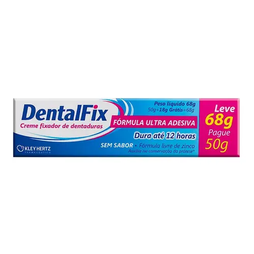 Creme Fixador Dentalfix Ultra 12h Sem Sabor 68gr