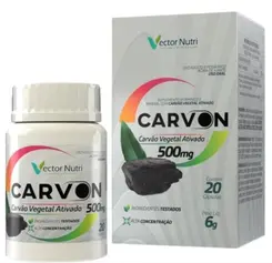 Carvon Carvão Vegetal Ativado 500Mg 20 Cápsulas Vector Nutri