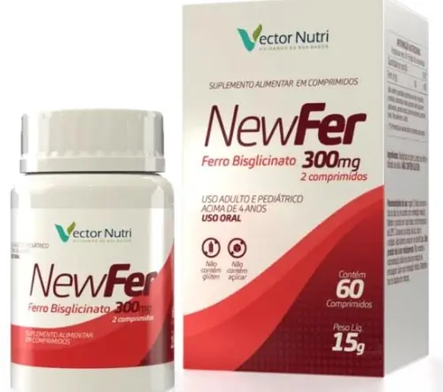Newfer Ferro Bisglicinato 300Mg 60 Cápsulas Vector