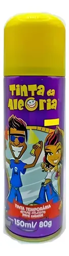 Tinta Temporária Spray Para Cabelo Amarelo 150ml