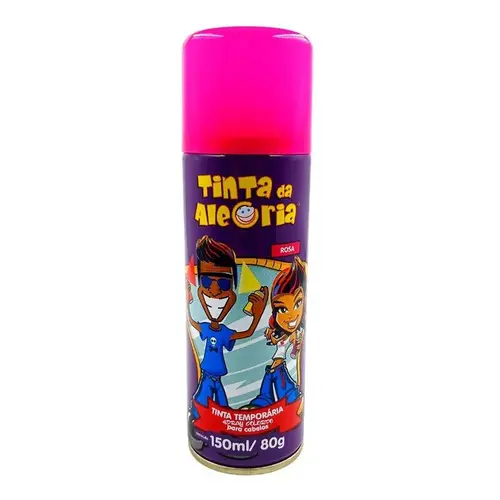 Tinta Temporária Spray Para Cabelo Rosa 150ml