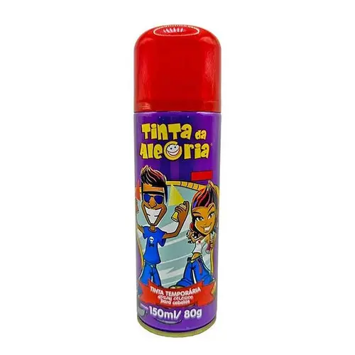 Tinta Temporária Spray Para Cabelo Vermelha 150ml