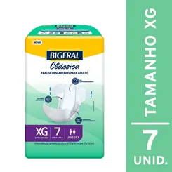 Fralda Geriátrica Clássica Bigfral - Tamanho XG - 07 unidades