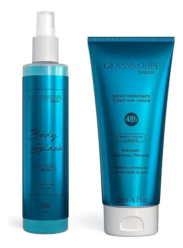 Kit Giovanna Baby Turquoise com Body Splash 250ml + Loção Hidratante 200ml
