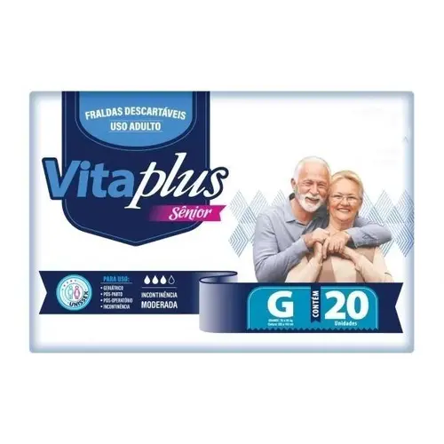 Fralda Geriátrica VitaPlus Sênior G 20 Unidades