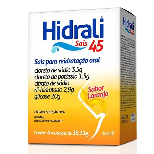 Hidrali Sais De Reidratacao Laranja 4 Envelopes