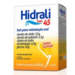 Hidrali Sais De Reidratacao Laranja 4 Envelopes