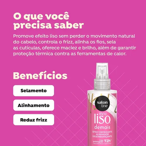 Meu Liso Demais Salon Line , Spray Defrizante Protetor Térmico 240 ml