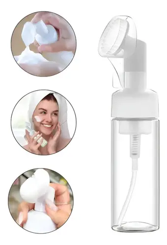 Frasco Pump Espumador com Escova Macia para Limpeza Facial Santa Clara 190ml