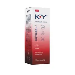 Lubrificante Íntimo KY Naturals Beijável Sabor e Aroma Morango 50g