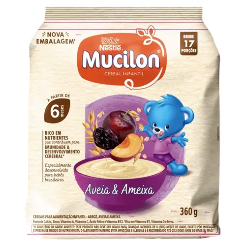 Cereal Infantil Mucilon Aveia e Ameixa Sache 360g