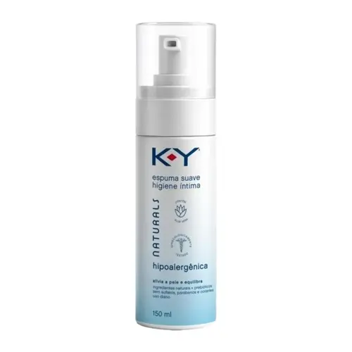 Espuma Suave Higiene Íntima K-Y Naturals Hipoalergênica 150ml