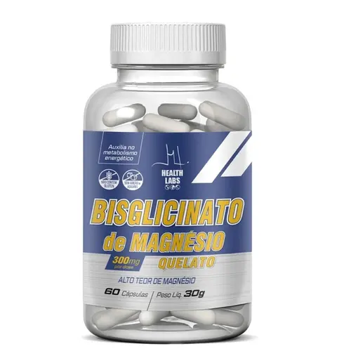 Magnésio Quelato 300mg - 60 Cápsulas - Health Labs