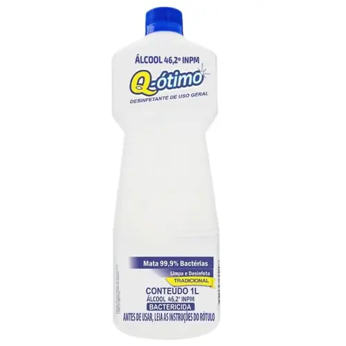 Álcool Líquido Q-Ótimo Bactericida Tradicional 46,2% 1L