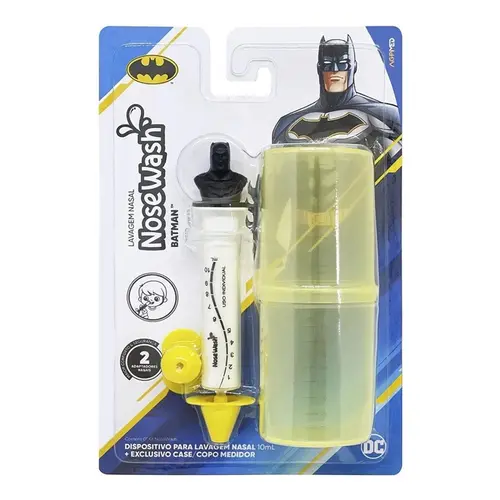 Seringa de Lavagem Nasal 20ml Infantil Batman + Copo Medidor 80ml Nosewash