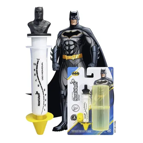 Seringa de Lavagem Nasal 20ml Infantil Batman + Copo Medidor 80ml Nosewash