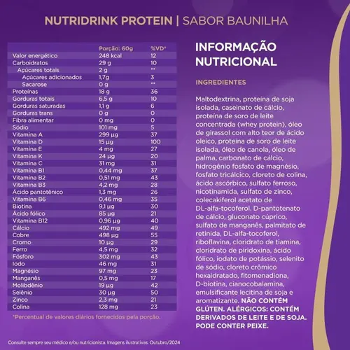 Suplemento Alimentar Nutridrink Protein Baunilha 350G