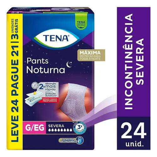 Roupa Íntima Tena Pants Noturna G/EG Leve 24 Pague 21 Unidades