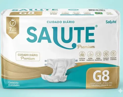 Fralda Geriátrica Salute Sênior Premium - Tamanho G - 08 Unidades