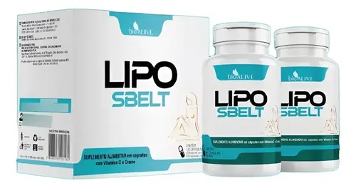 Lipo Sbelt Suplemento Alimentar Com Vitamina C e Cromo 120 Cápsulas Bio Alive