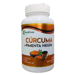 Suplemento Alimentar Curcuma Com Pimenta Negra 60 Cápsulas Kury Ervas
