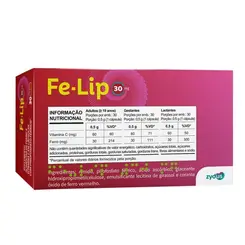 Suplemento Alimentar Fe-Lip 30mg Ferro e Vit C 30 Cápsulas
